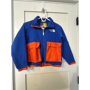 The North Face Fleece Jacket Youth Kids Blue Orange Colorblock Size Small